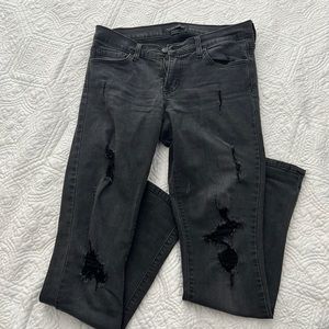 Flying monkey low-rise black distressed jeans